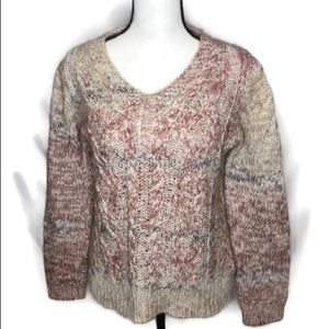 Anthropologie Elsamanda cable knit pullover sweater L